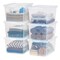 IRIS USA 6Pack 58 Quart Plastic Storage Bin Tote Organizing Container with Latching Lid, Stackable and Nestable, Clear